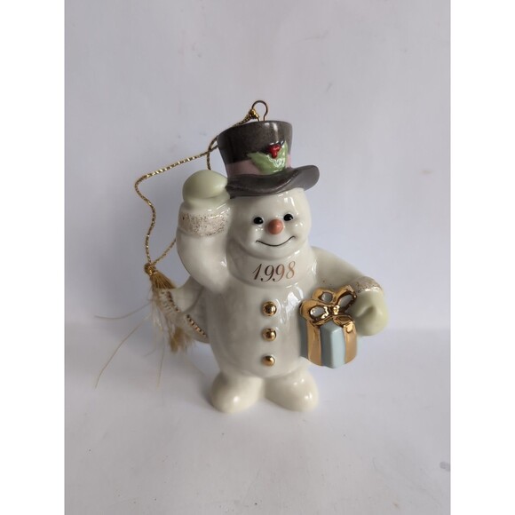Lenox 1998 Annual Snowman A Frosty Morning Christmas Ornament - Picture 1 of 4